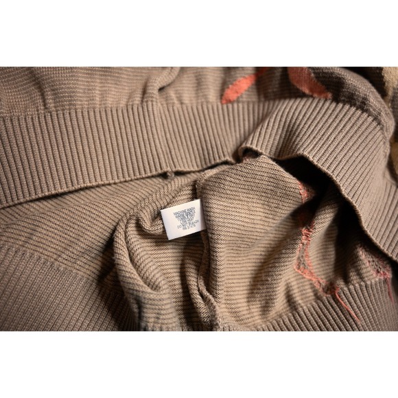 St. Croix Knits Sweater Mens Large Tan Brown Orange Abstract Wavy Pattern Cotton - Picture 5 of 5